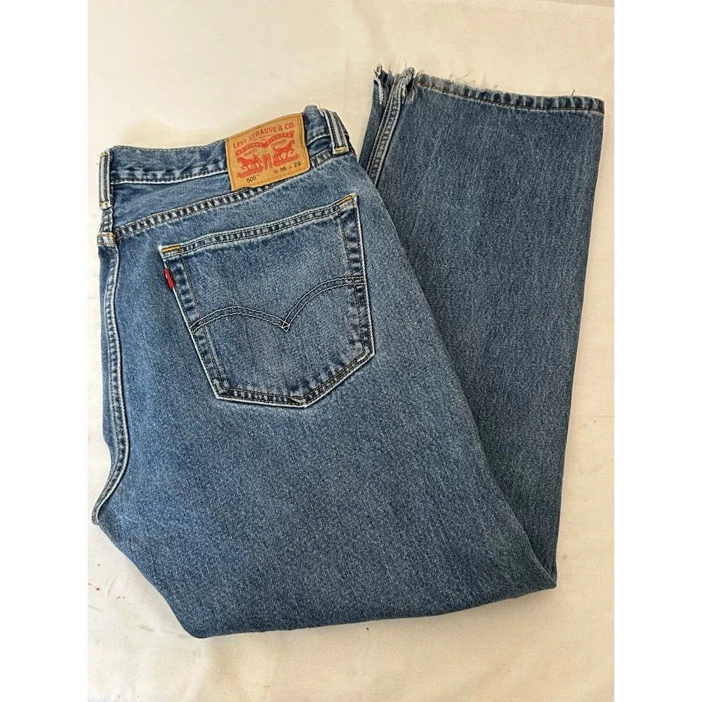 Levi's 505 Men's Jeans 36x29 Straight Leg Blue Denim Classic Fit USA